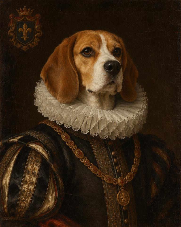 Renaissance style pet portrait